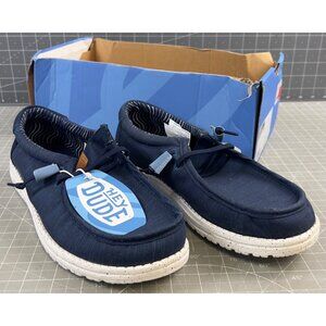 Hey Dude Men’s Wally Elevated Basics Navy/White Casual Moccasin Shoes Sz 10